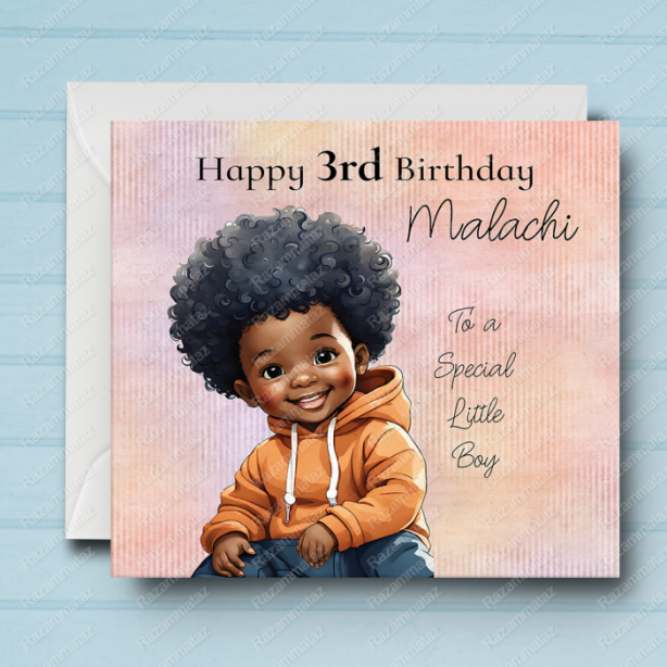 Black Boy Birthday Card O